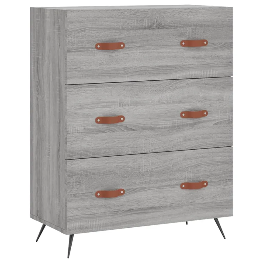 Commode sonoma gris 69,5 x 34 x 90 cm bois d'ingénierie - 2