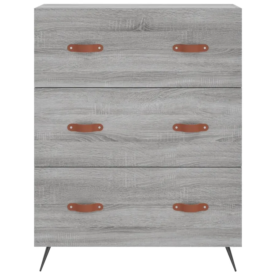 Commode sonoma gris 69,5 x 34 x 90 cm bois d'ingénierie - 5