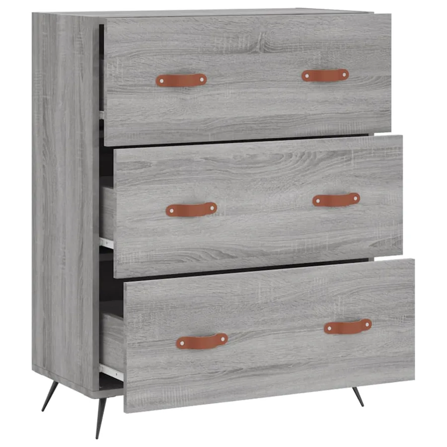 Commode sonoma gris 69,5 x 34 x 90 cm bois d'ingénierie - 6