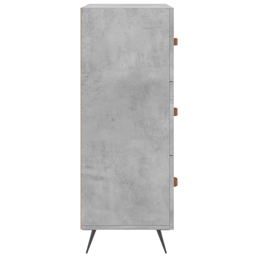 Commode gris béton 69,5 x 34 x 90 cm bois d'ingénierie - 7