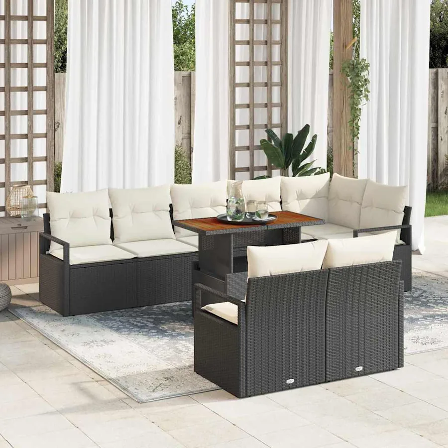 Ensemble de canapé de jardin 9 pc 8-Nombre de places