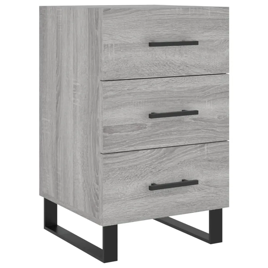 Table de chevet sonoma gris 40x40x66 cm bois d'ingénierie - 2