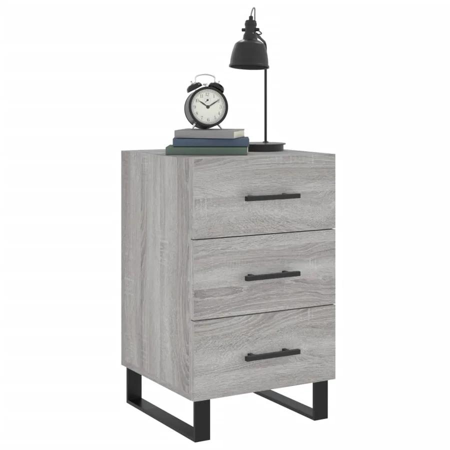 Table de chevet sonoma gris 40x40x66 cm bois d'ingénierie - 3