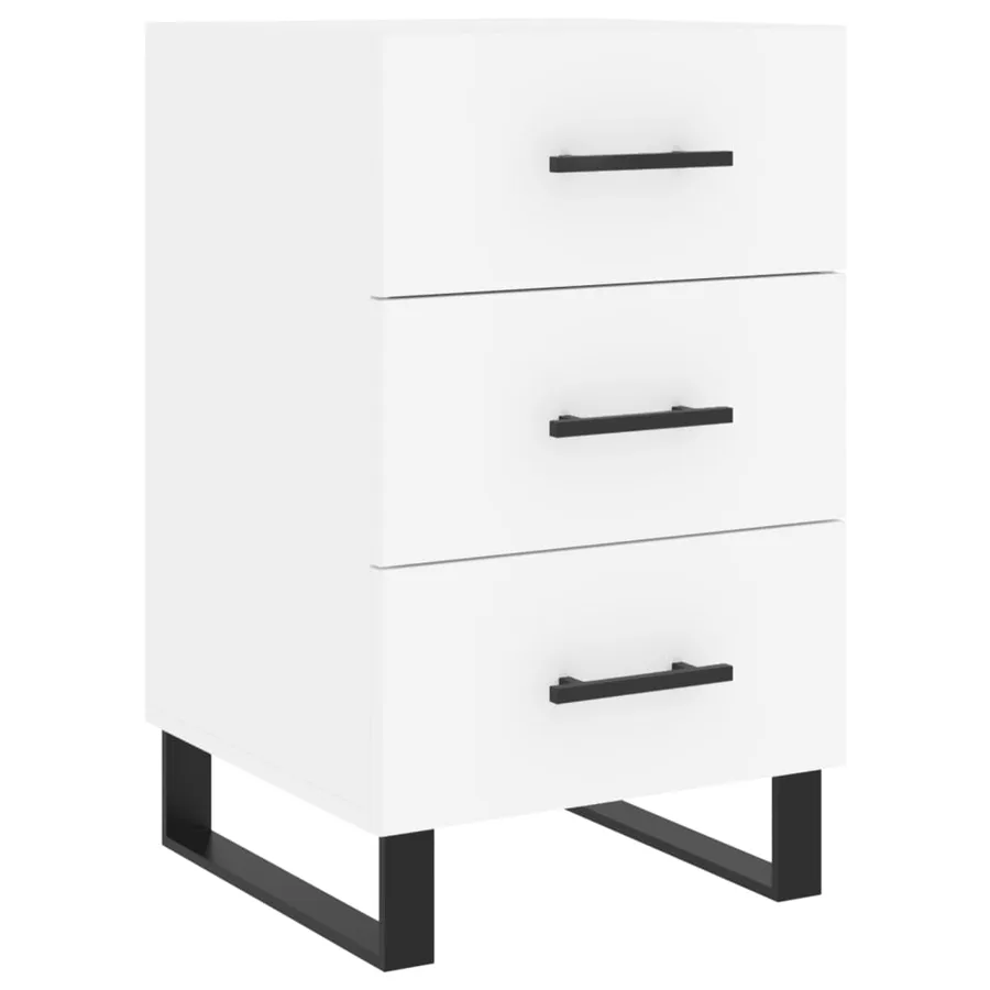 Table de chevet blanc 40x40x66 cm bois d'ingénierie - 2