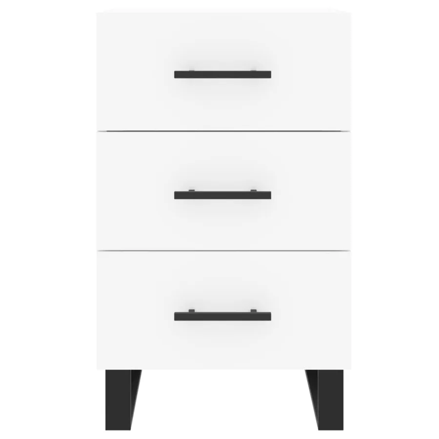 Table de chevet blanc 40x40x66 cm bois d'ingénierie - 5