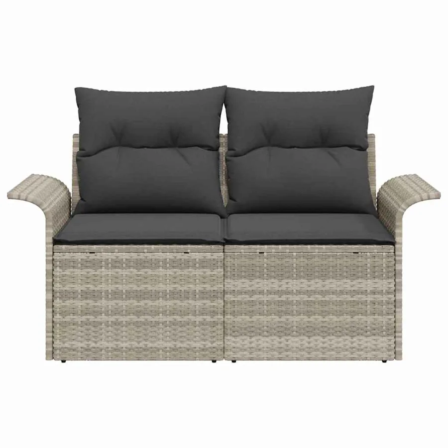 Canapé de jardin Gris clair 141 x 62 x 69 cm polyrotin - 5