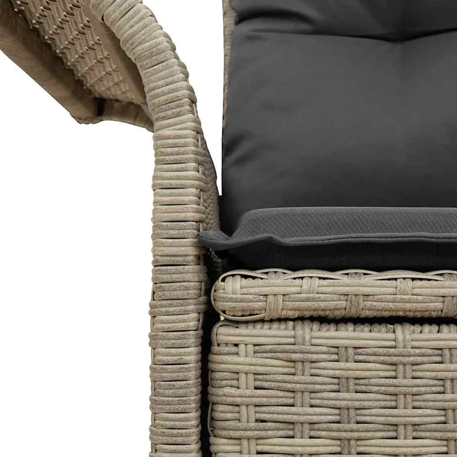 Canapé de jardin Gris clair 141 x 62 x 69 cm polyrotin - 7