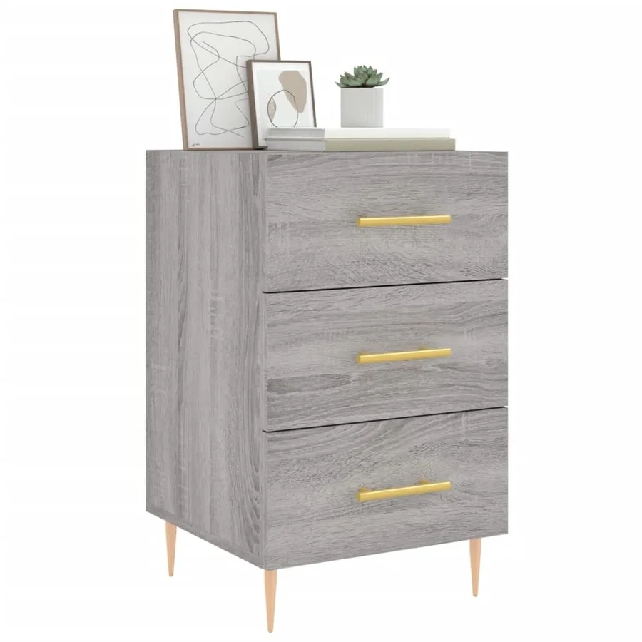 Table de chevet sonoma gris 40x40x66 cm bois d'ingénierie - 3