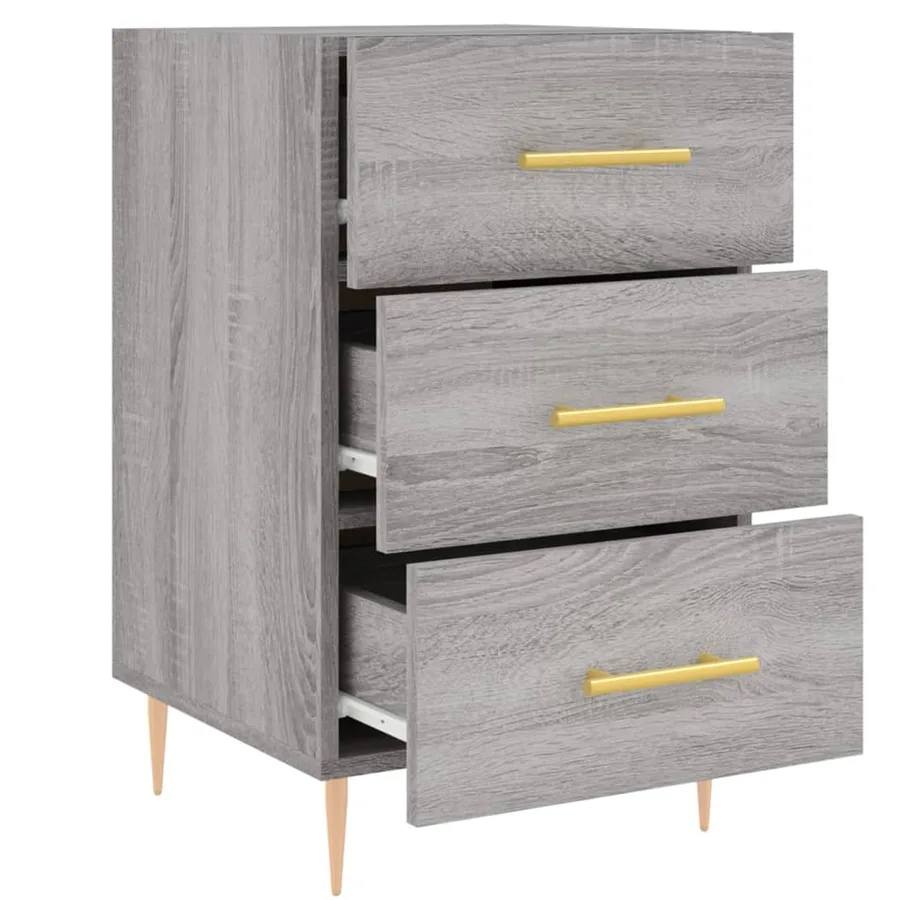 Table de chevet sonoma gris 40x40x66 cm bois d'ingénierie - 7