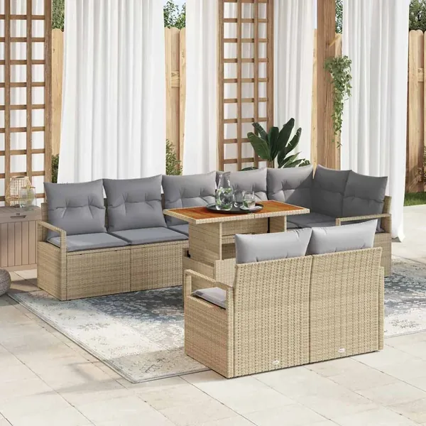 Ensemble de canapé de jardin 9 pc 8-Nombre de places