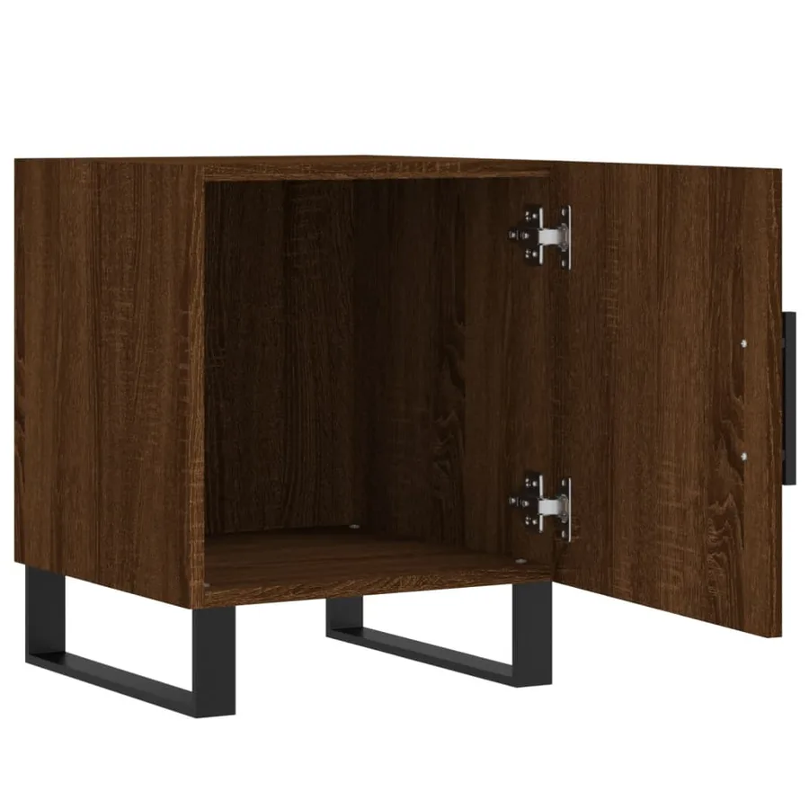 Tables de chevet 2pcs chêne marron 40x40x50cm bois d'ingénierie - 5