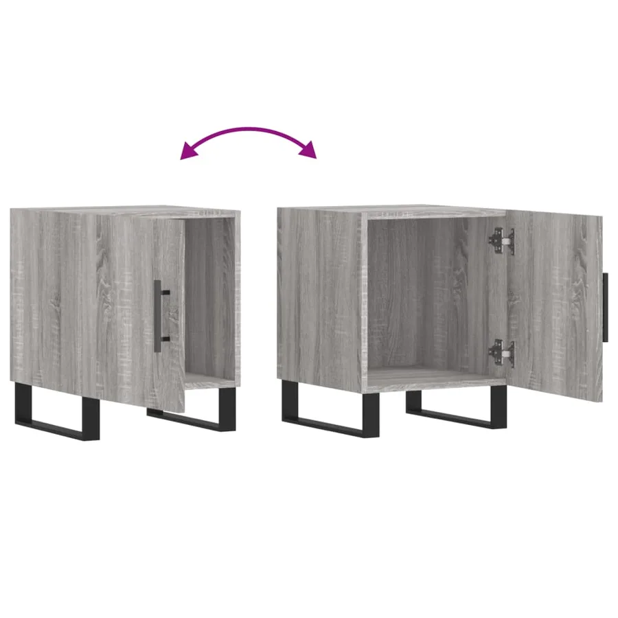 Tables de chevet 2 pcs sonoma gris 40x40x50cm bois d'ingénierie - 10