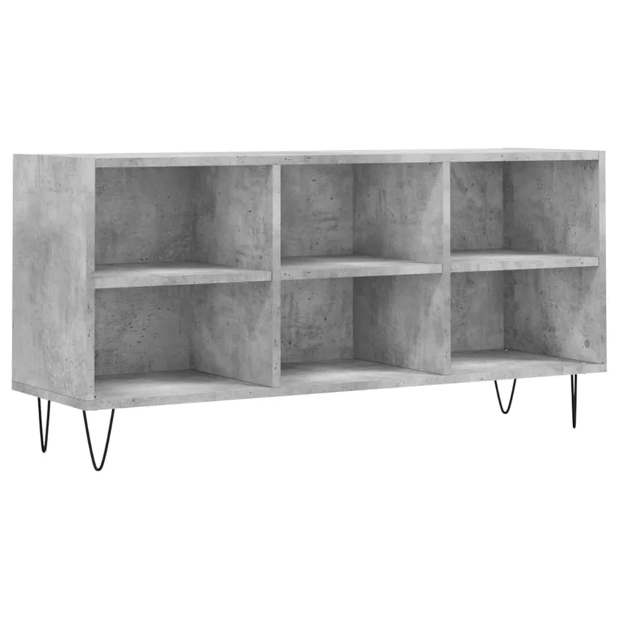 Meuble TV gris béton 103,5x30x50 cm bois d'ingénierie - 2