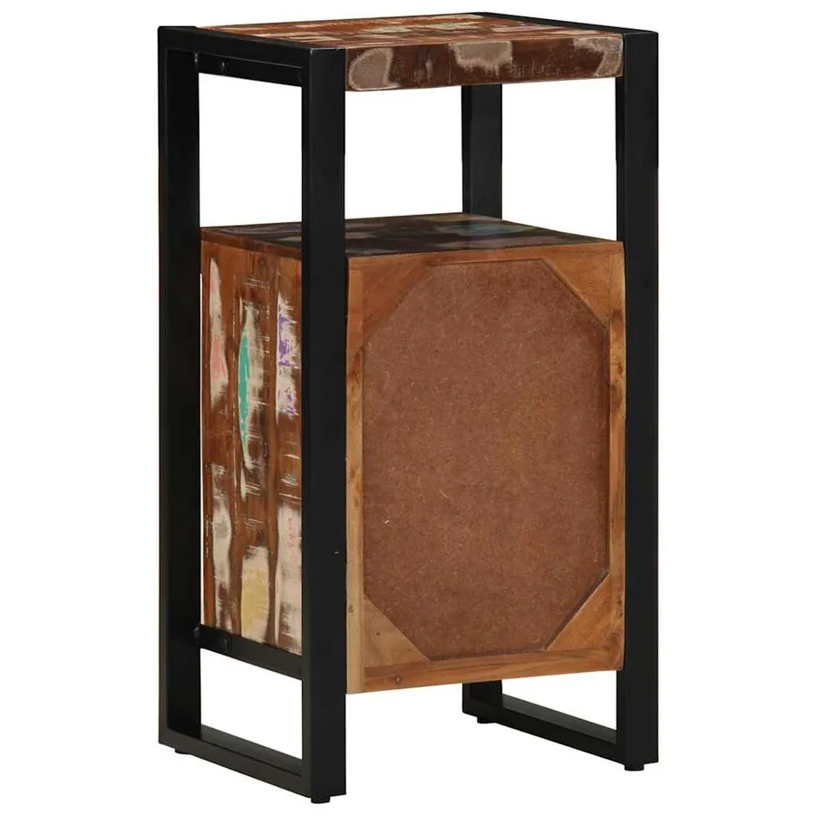 Armoire de salle de bain avec porte Marron Bois Recyclé Solide - 7