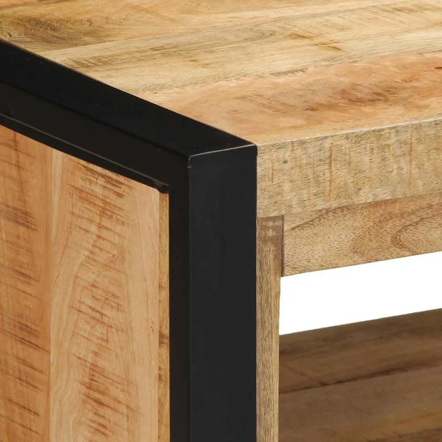 Banc à chaussures Marron Bois de manguier massif - 10