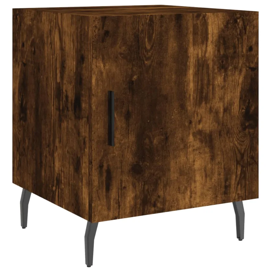 Table de chevet chêne fumé 40x40x50 cm bois d'ingénierie - 2