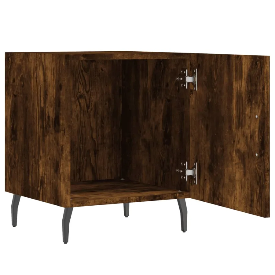 Table de chevet chêne fumé 40x40x50 cm bois d'ingénierie - 5