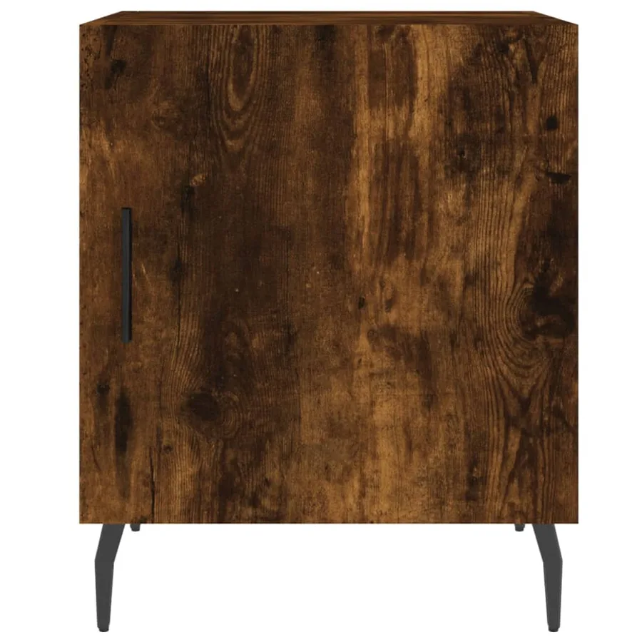 Table de chevet chêne fumé 40x40x50 cm bois d'ingénierie - 6