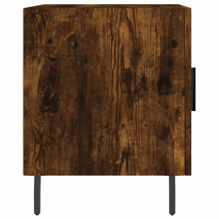 Table de chevet chêne fumé 40x40x50 cm bois d'ingénierie - 7