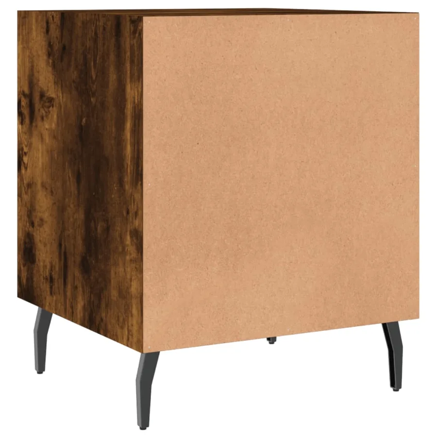 Table de chevet chêne fumé 40x40x50 cm bois d'ingénierie - 8