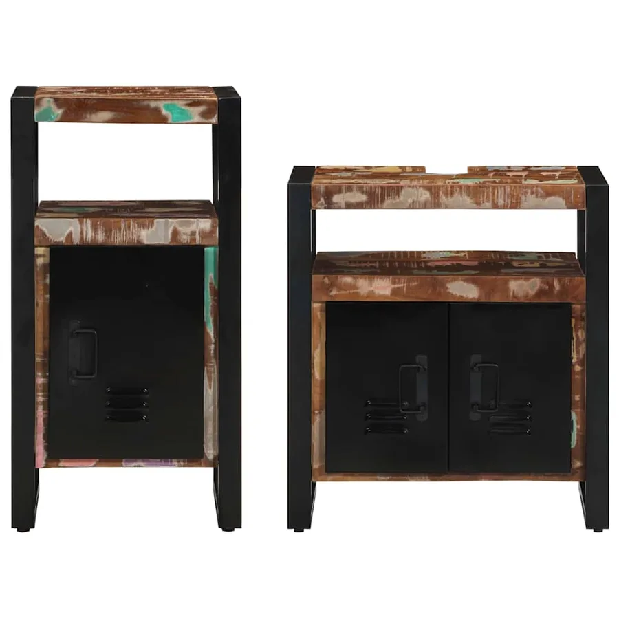 Ensemble de mobilier de salle de bain 2 pcs Bois massif recyclé - 7