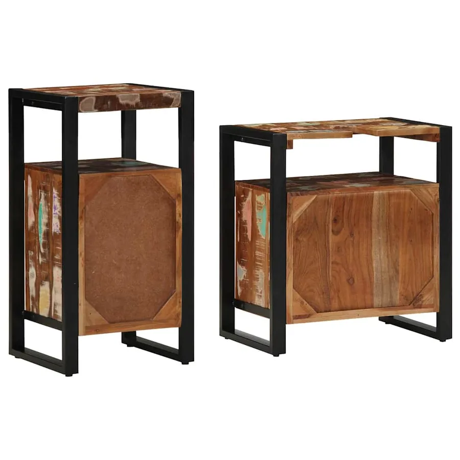 Ensemble de mobilier de salle de bain 2 pcs Bois massif recyclé - 8