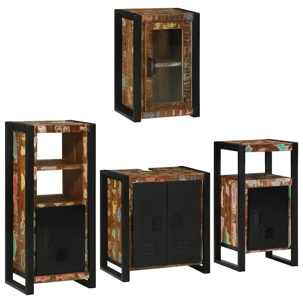 Ensemble de mobilier de salle de bain 4 pcs Bois massif recyclé