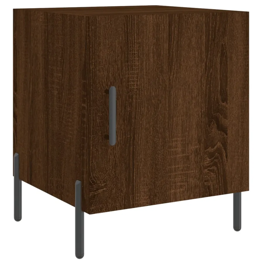 Table de chevet chêne marron 40x40x50 cm bois d’ingénierie - 2