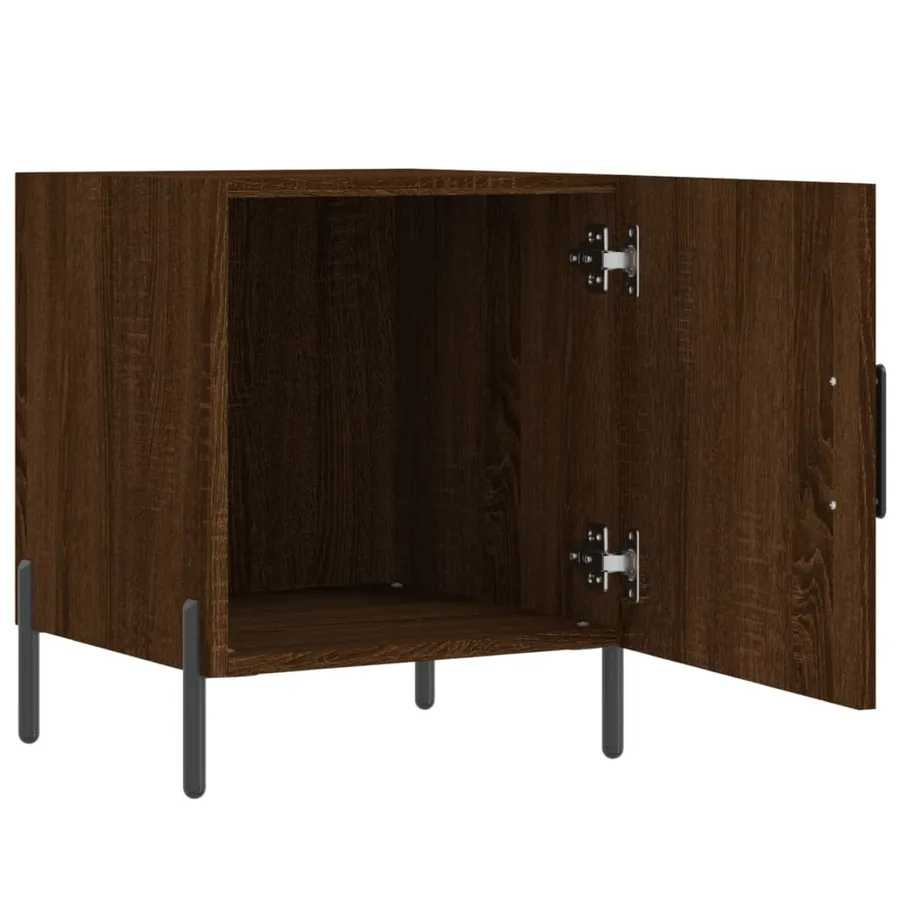 Table de chevet chêne marron 40x40x50 cm bois d’ingénierie - 5