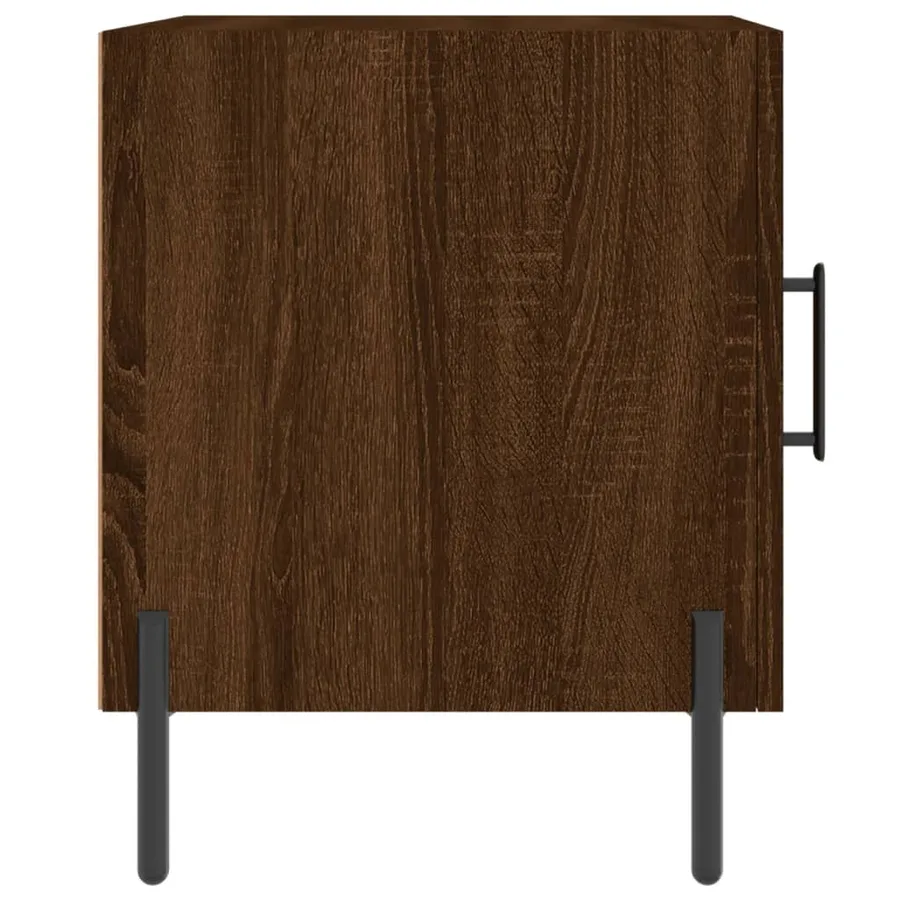 Table de chevet chêne marron 40x40x50 cm bois d’ingénierie - 7