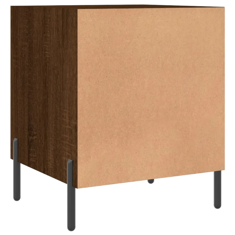 Table de chevet chêne marron 40x40x50 cm bois d’ingénierie - 8