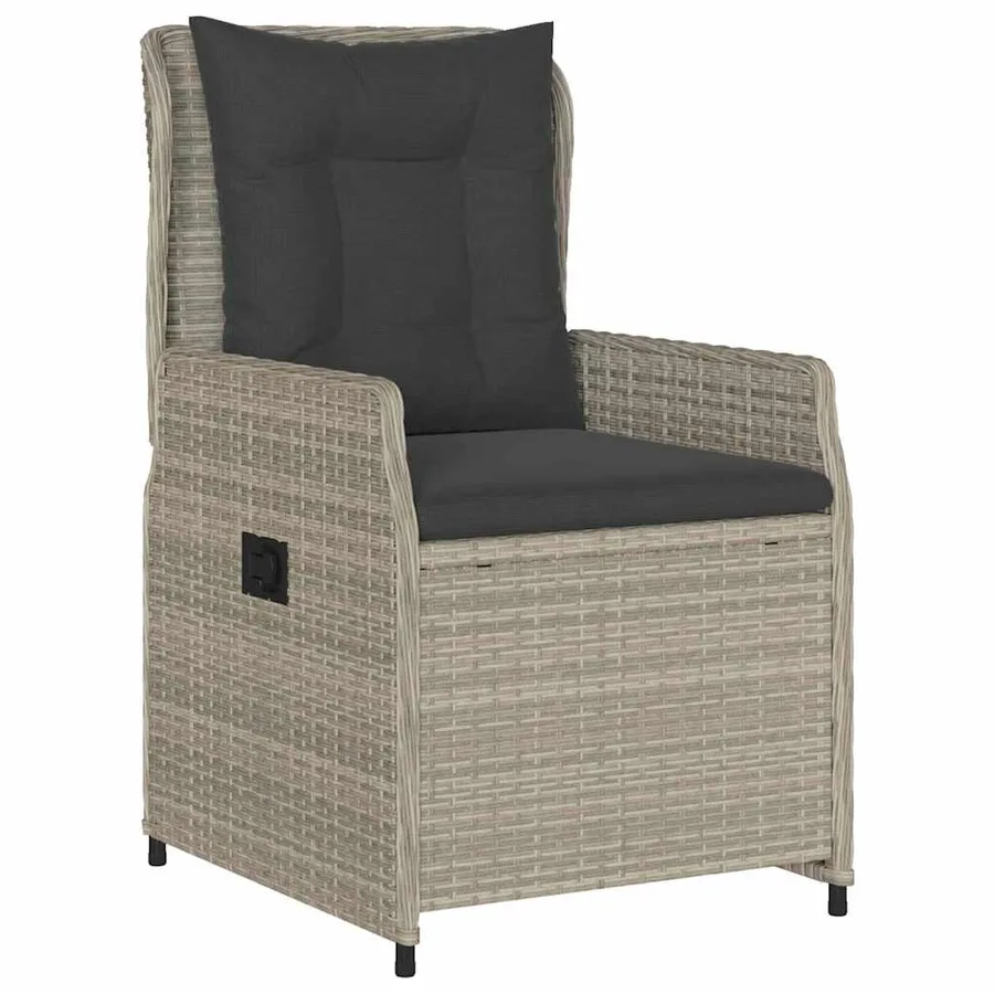 Ensemble de salle à manger pour jardin 9 pcs Gris clair - 6