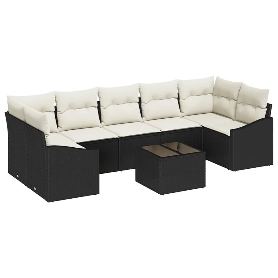 Ensemble de Canapés Noir et Crème 55 x 55 x 37 cm polyrotin - 2