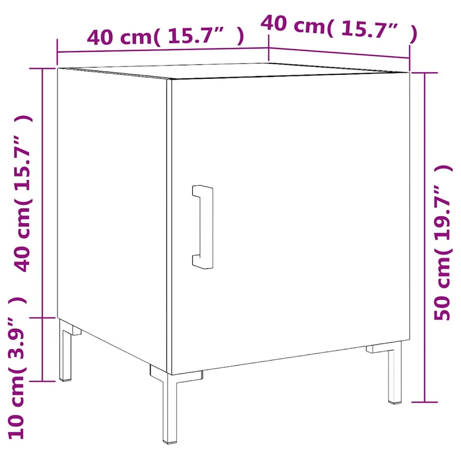 Tables de chevet 2 pcs chêne fumé 40x40x50 cm bois d'ingénierie - 14