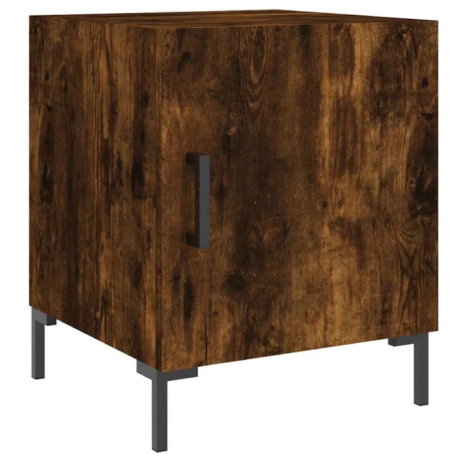 Tables de chevet 2 pcs chêne fumé 40x40x50 cm bois d'ingénierie - 3