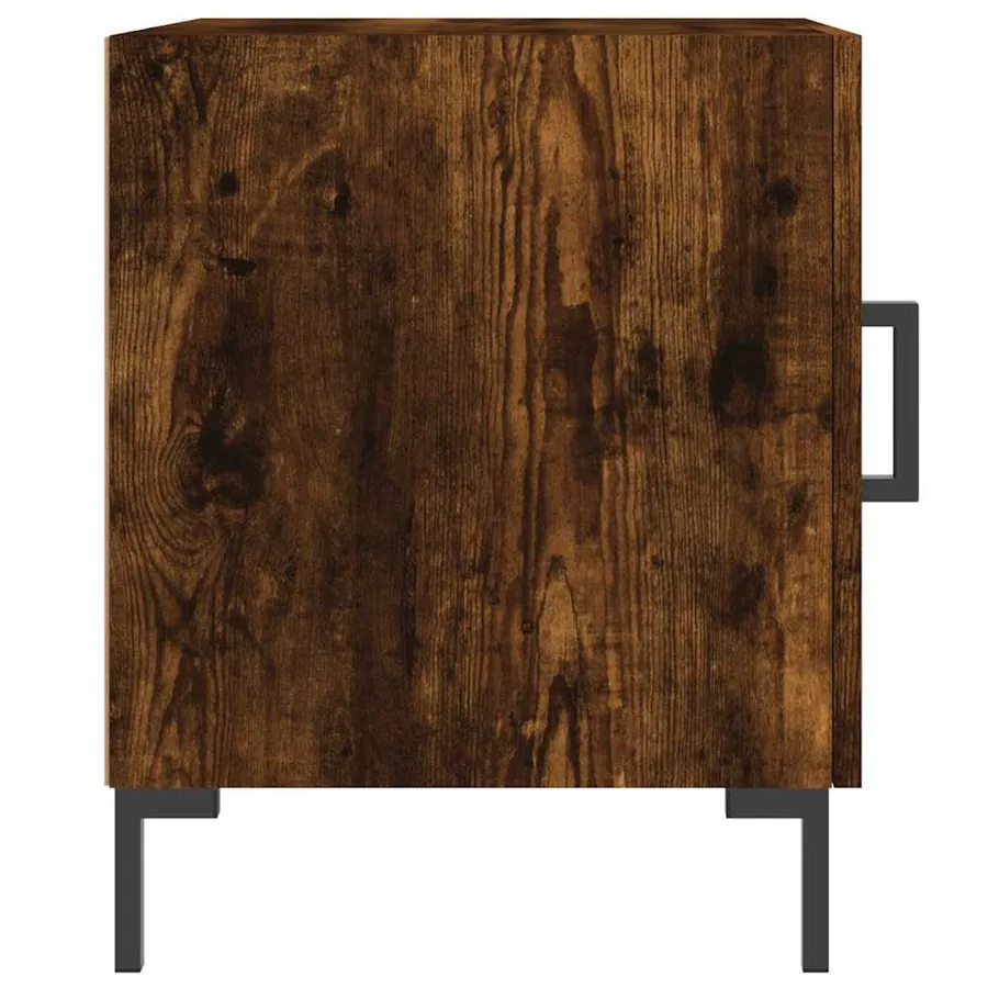 Tables de chevet 2 pcs chêne fumé 40x40x50 cm bois d'ingénierie - 5