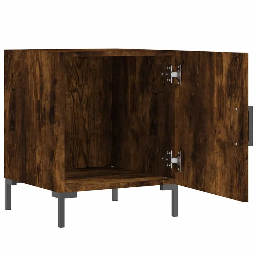 Tables de chevet 2 pcs chêne fumé 40x40x50 cm bois d'ingénierie - 6