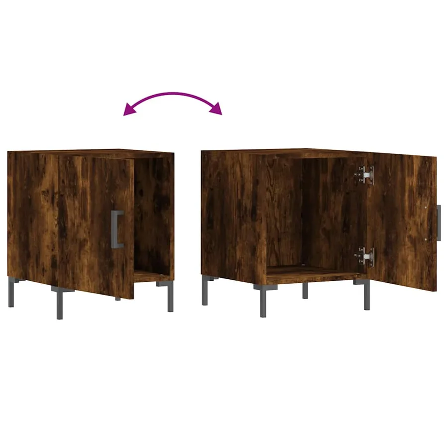 Tables de chevet 2 pcs chêne fumé 40x40x50 cm bois d'ingénierie - 7