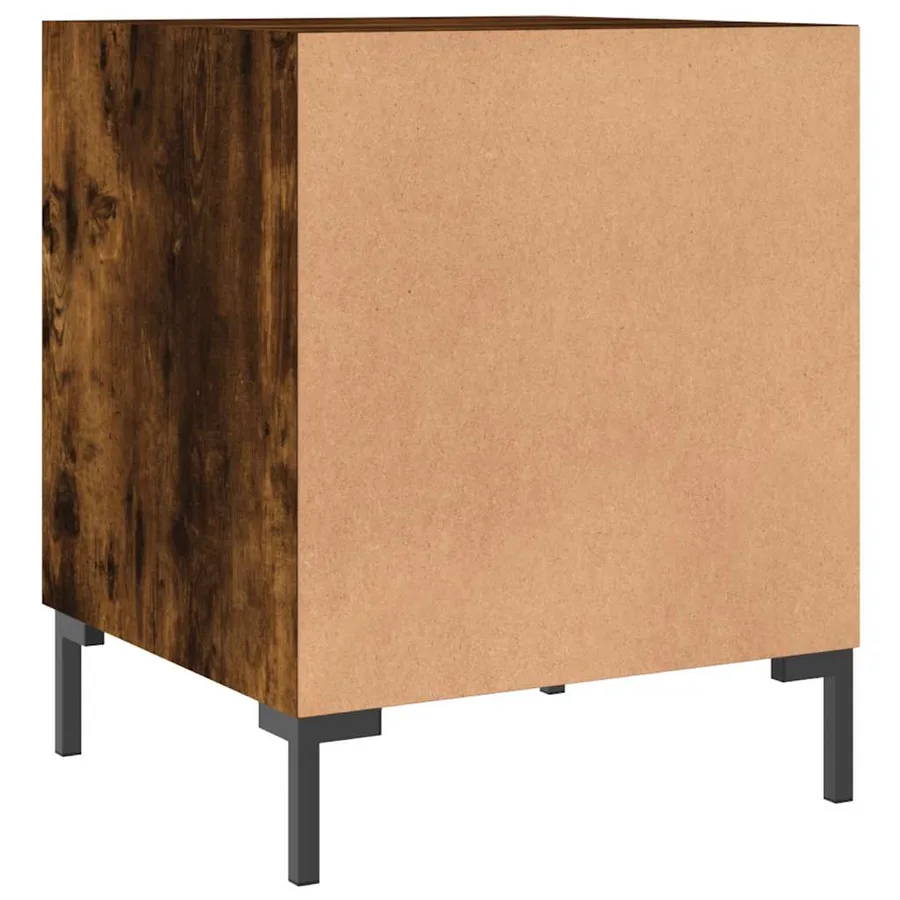 Tables de chevet 2 pcs chêne fumé 40x40x50 cm bois d'ingénierie - 8