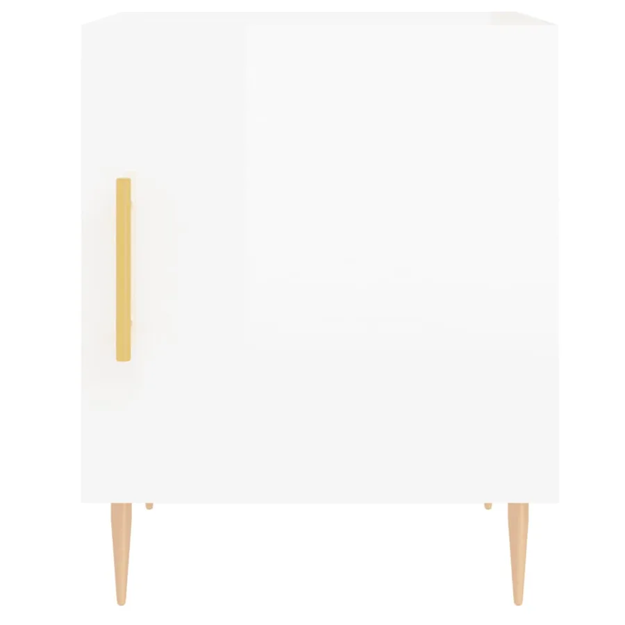 Tables de chevet 2 pcs blanc brillant 40x40x50 cm - 6