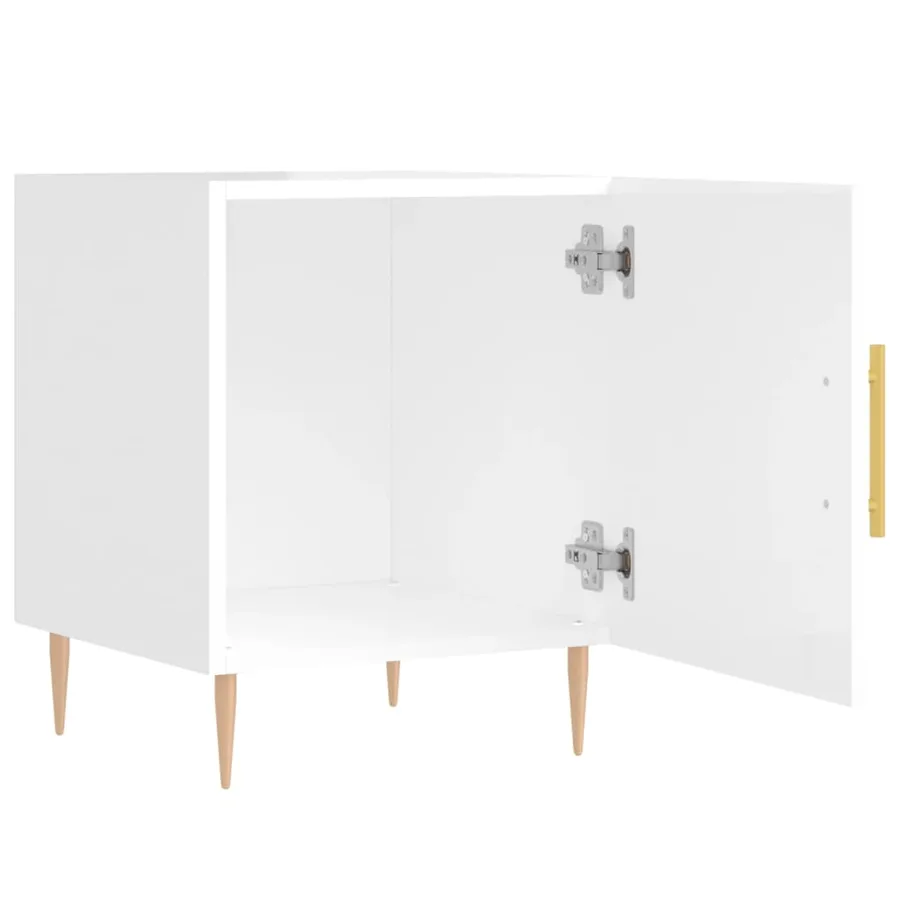 Tables de chevet 2 pcs blanc brillant 40x40x50 cm - 8