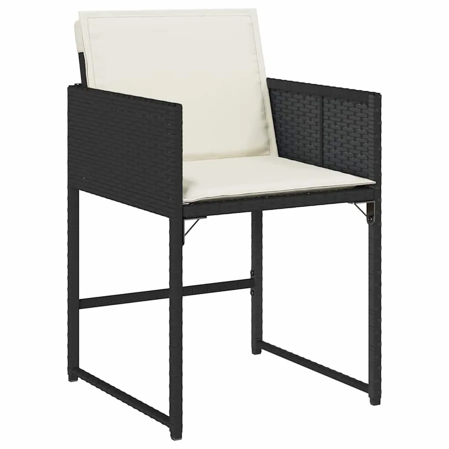 Ensemble de salle à manger pour jardin 5 pcs Noir polyrotin - 6