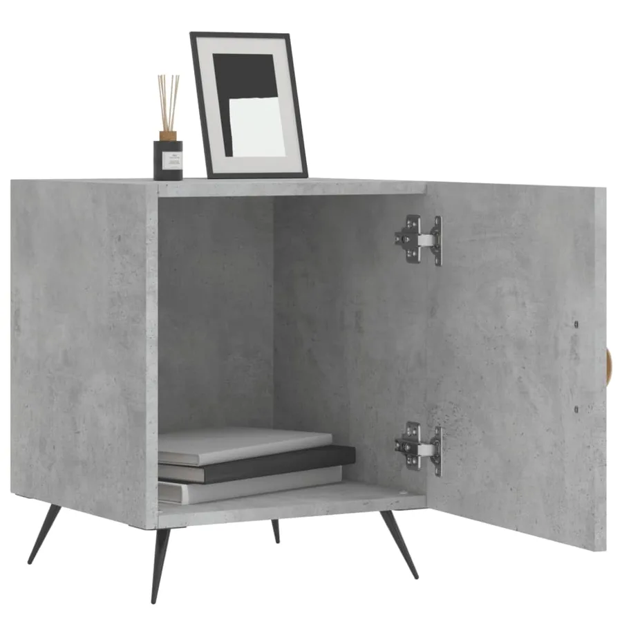 Tables de chevet 2 pcs gris béton 40x40x50 cm bois d’ingénierie - 3
