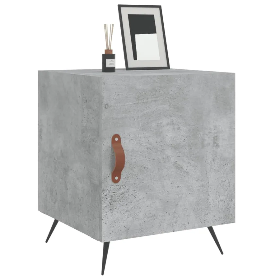 Tables de chevet 2 pcs gris béton 40x40x50 cm bois d’ingénierie - 4