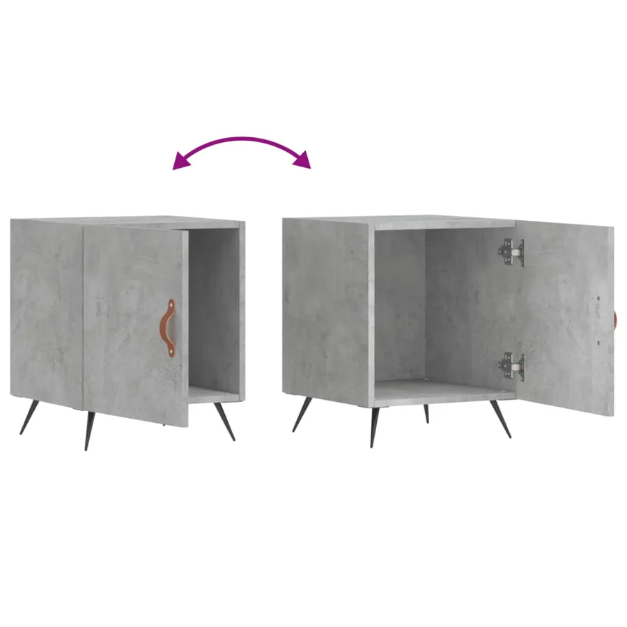 Tables de chevet 2 pcs gris béton 40x40x50 cm bois d’ingénierie - 9