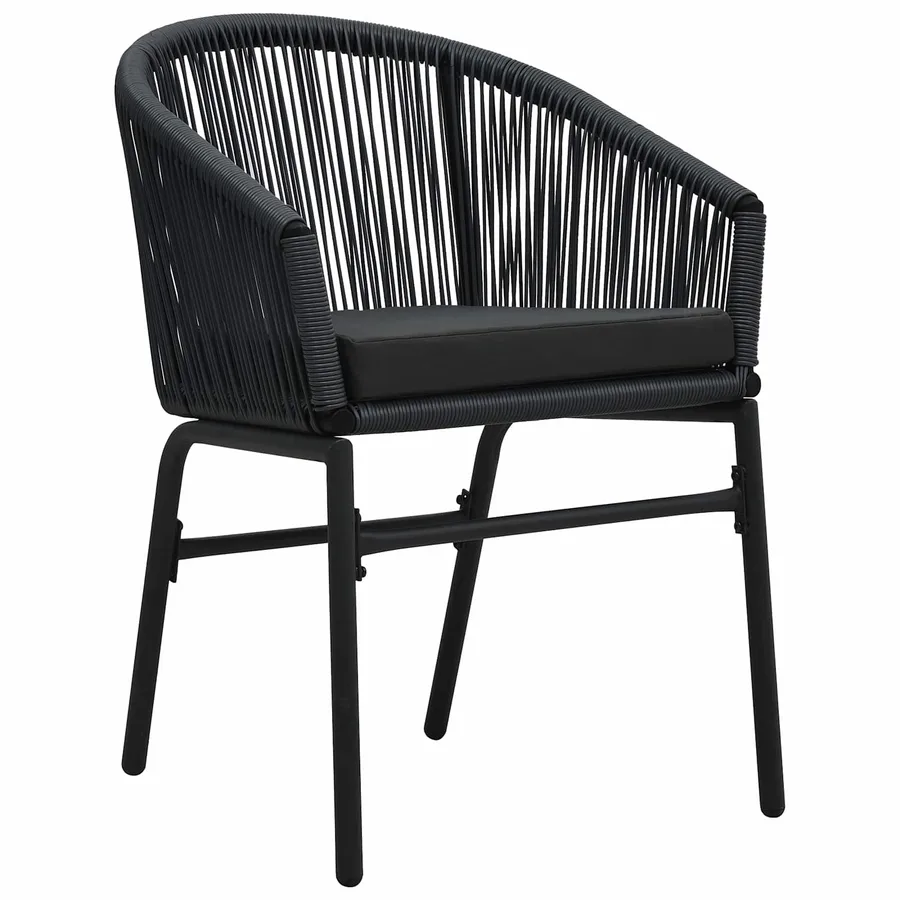 Ensemble de salle à manger pour jardin 9 pcs Noir polyrotin - 6