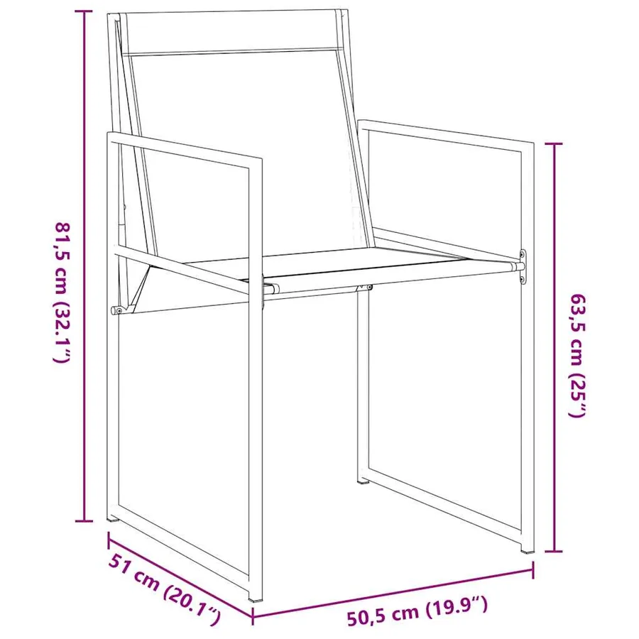 Ensemble de salle à manger pour jardin 9 pcs Noir - 10