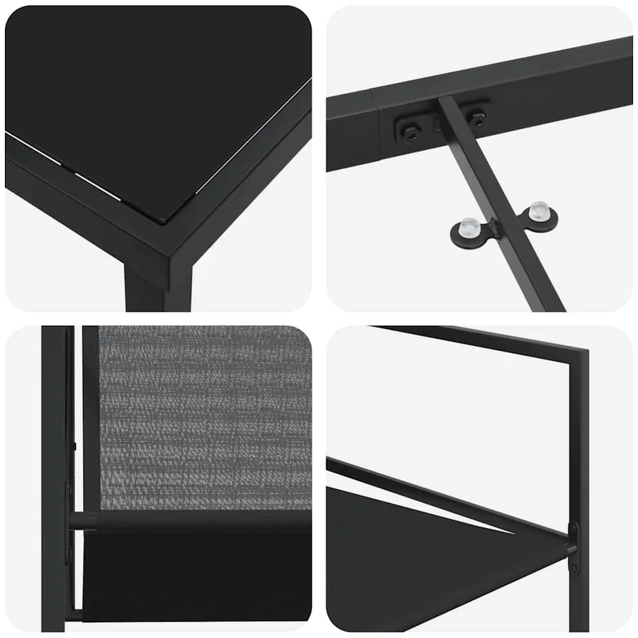 Ensemble de salle à manger pour jardin 9 pcs Noir - 9