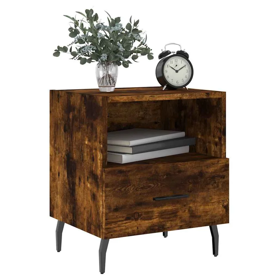 Tables de chevet 2pcs chêne fumé 40x35x47,5cm bois d’ingénierie - 4