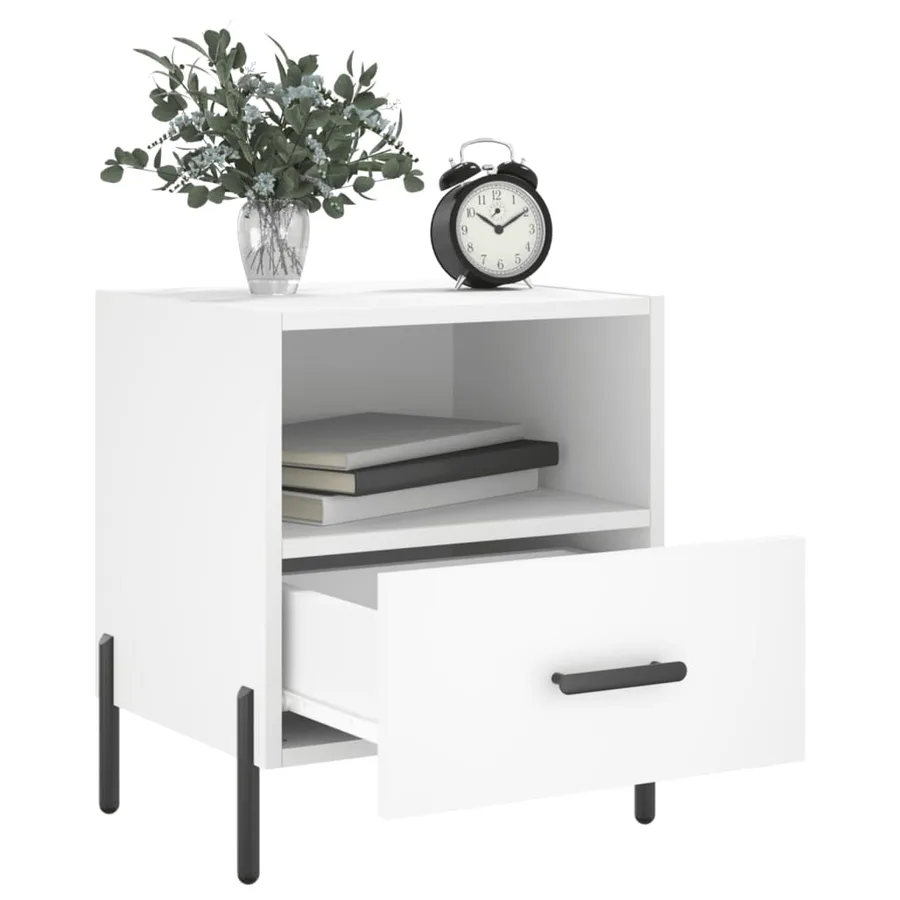 Tables de chevet 2 pcs blanc 40x35x47,5 cm bois d’ingénierie - 3